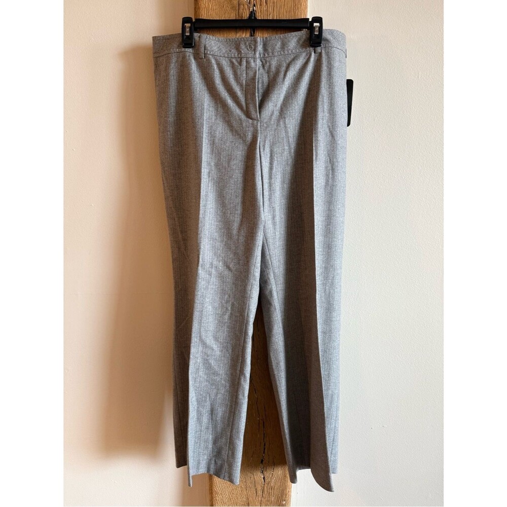 NWT Akris Angora Wool Mona Wide Leg Pinstripe Trousers Sz 16